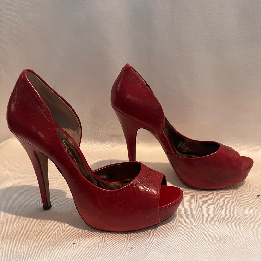 Jessica Simpson Red Leather
Pumps Size 7.5 (US) / 37.5
(EU)